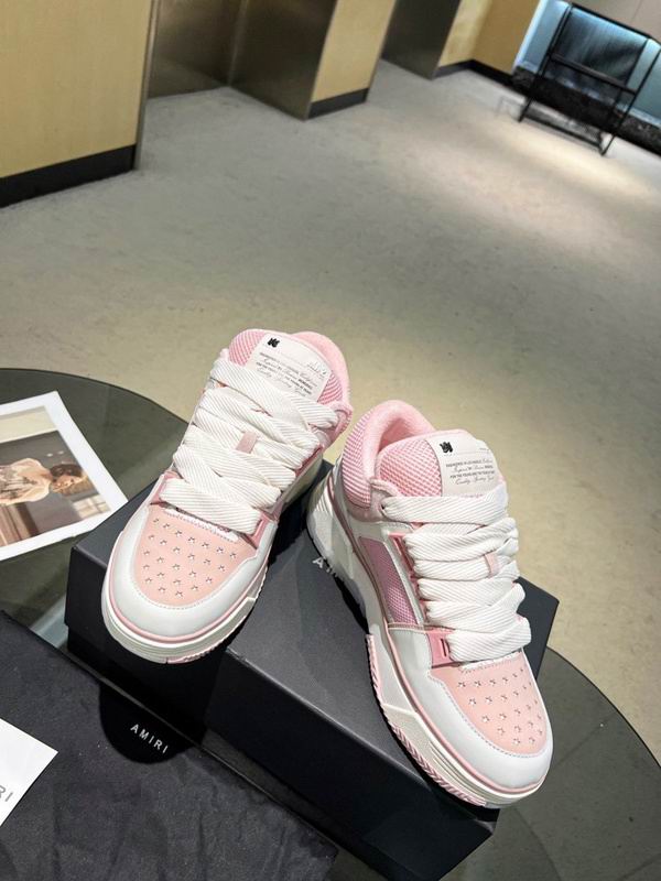 AMIRI Low-Top Sneakers | White & Pastel Pink