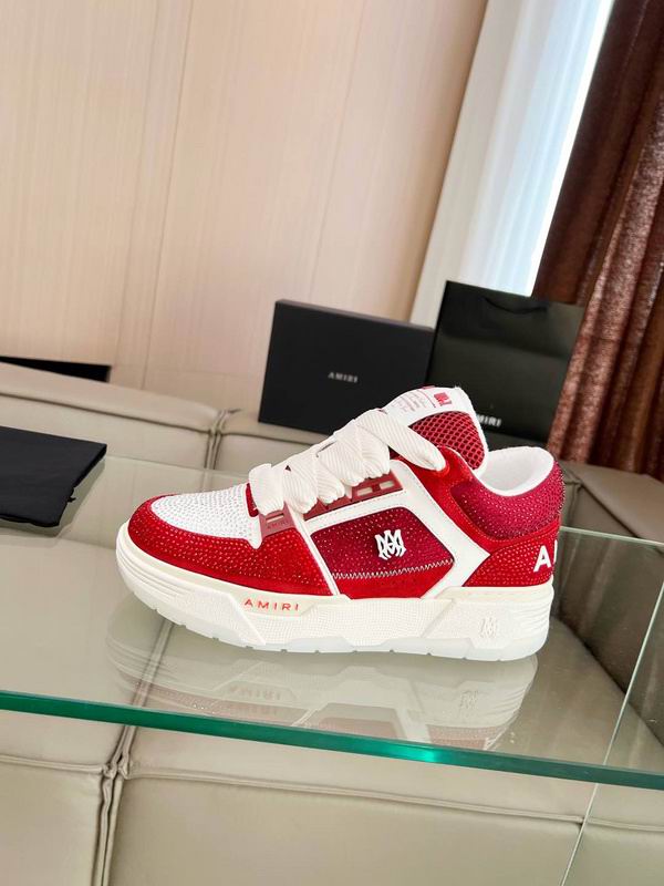 AMIRI Embellished Low-Top Sneakers | Red & White