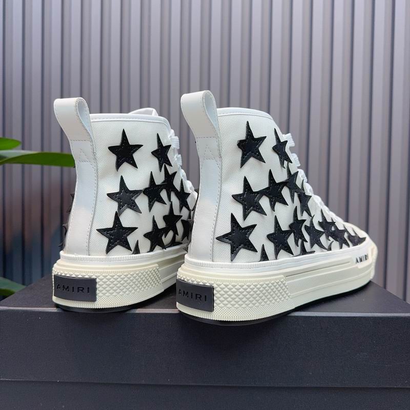 AMIRI Star High-Top Sneakers – White & Black