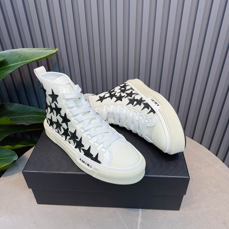 AMIRI Star High-Top Sneakers – White & Black