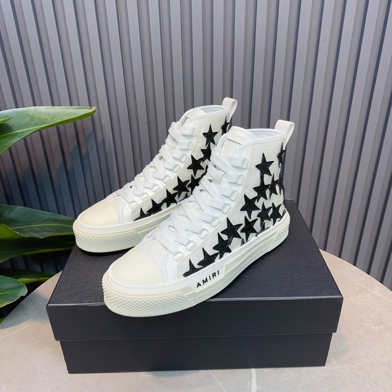AMIRI Star High-Top Sneakers – White & Black