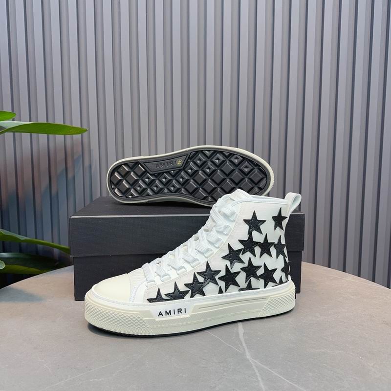 AMIRI Star High-Top Sneakers – White & Black
