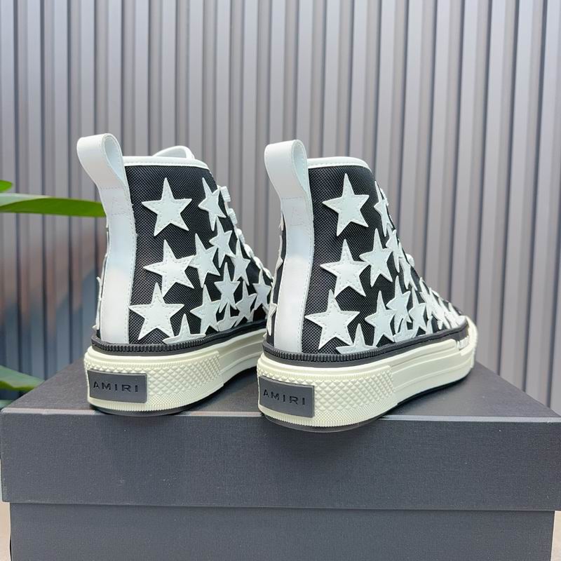 AMIRI White Star High-Top Sneakers - Black & White