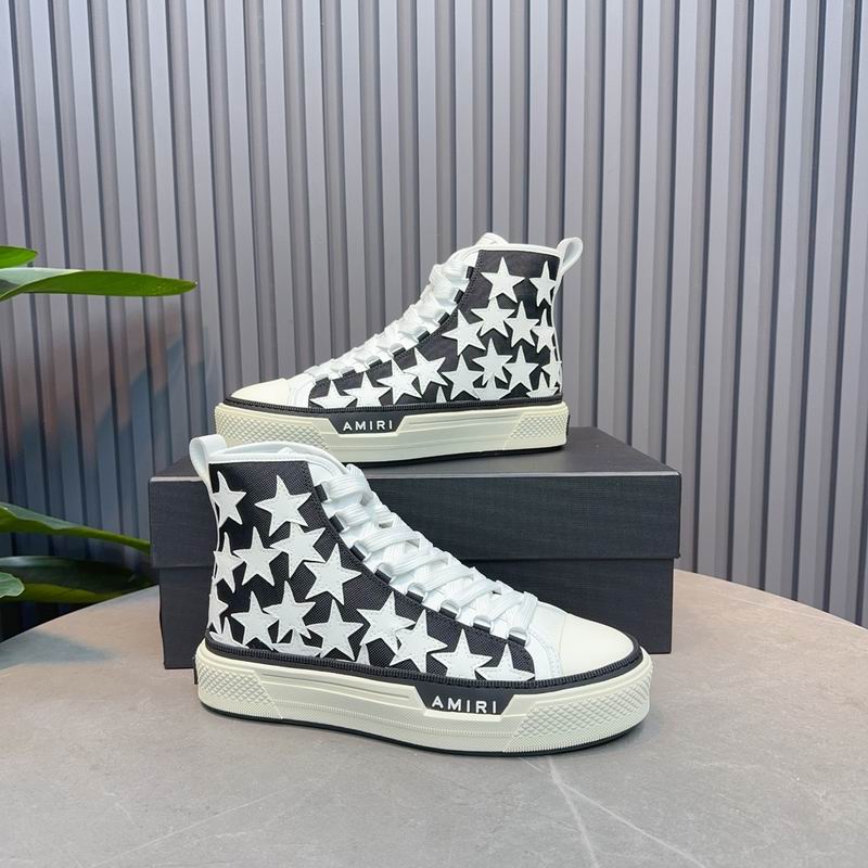 AMIRI White Star High-Top Sneakers - Black & White