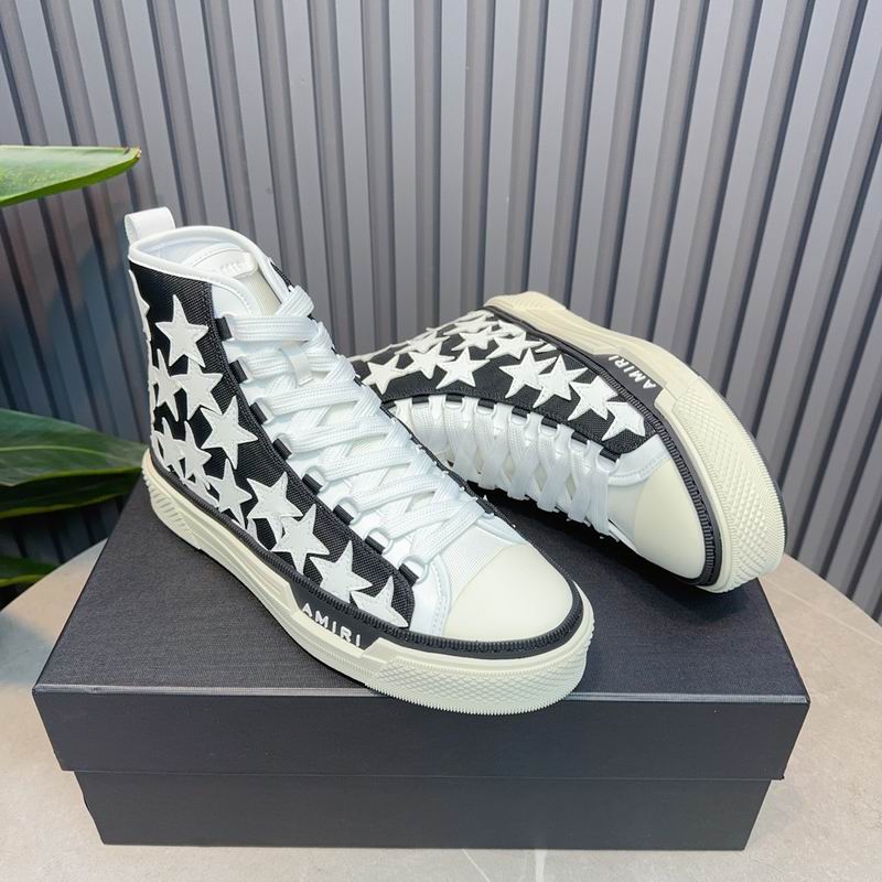 AMIRI White Star High-Top Sneakers - Black & White
