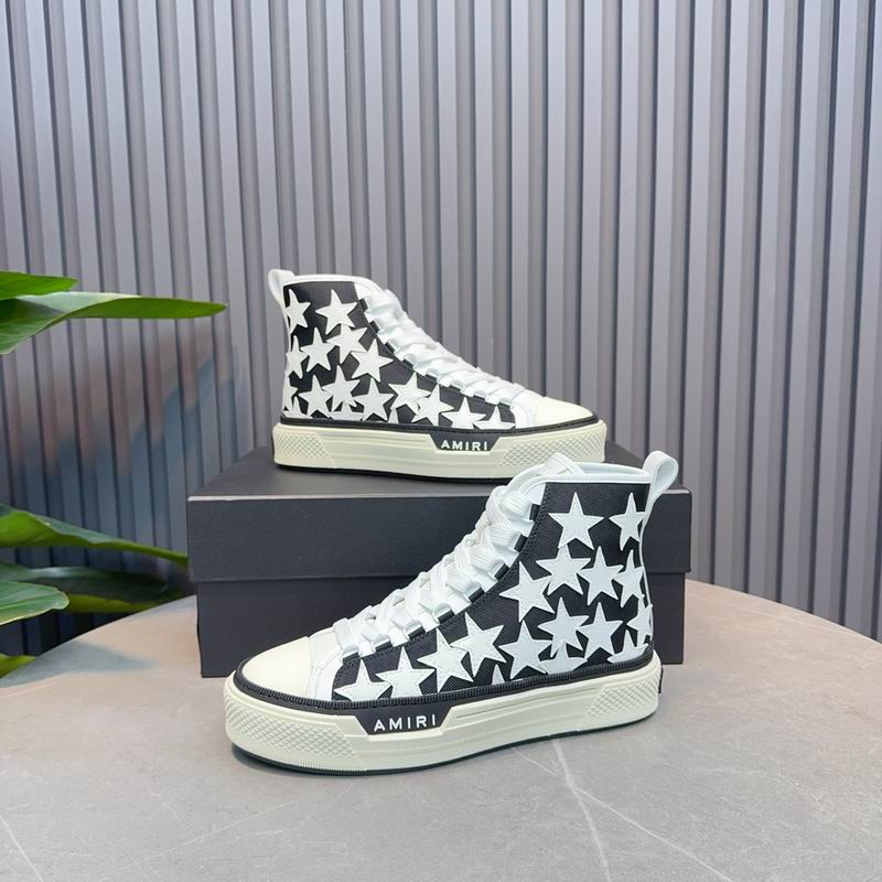 AMIRI White Star High-Top Sneakers - Black & White