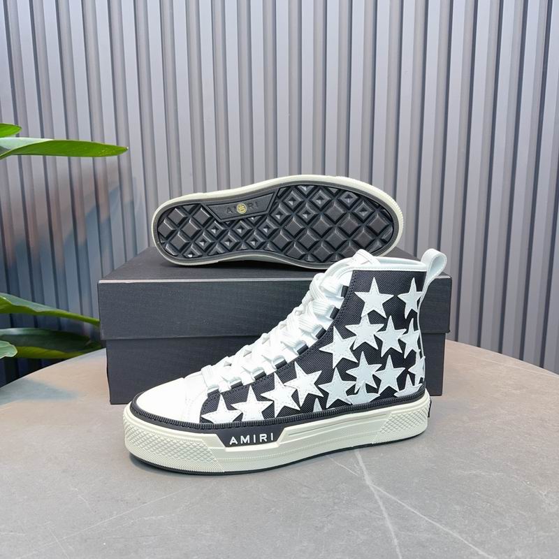 AMIRI White Star High-Top Sneakers - Black & White