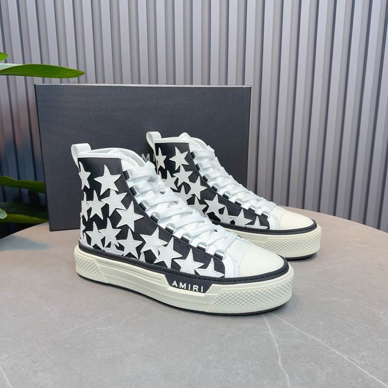 AMIRI White Star High-Top Sneakers - Black & White