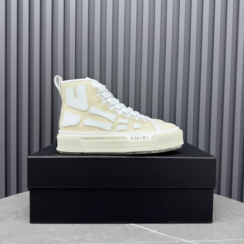 AMIRI Skeleton High-Top Sneakers - Cream & White