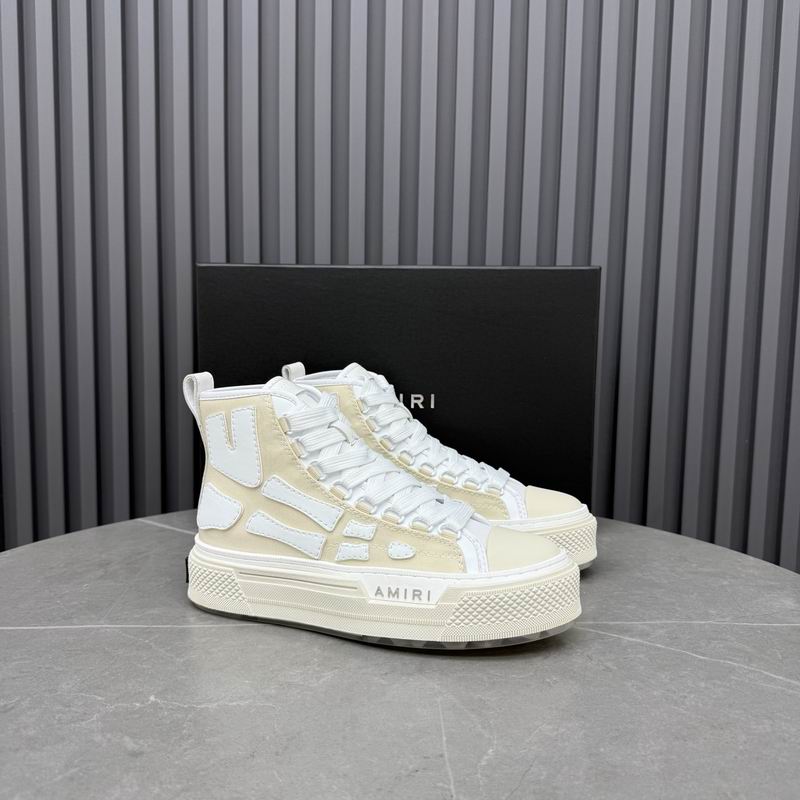 AMIRI Skeleton High-Top Sneakers - Cream & White