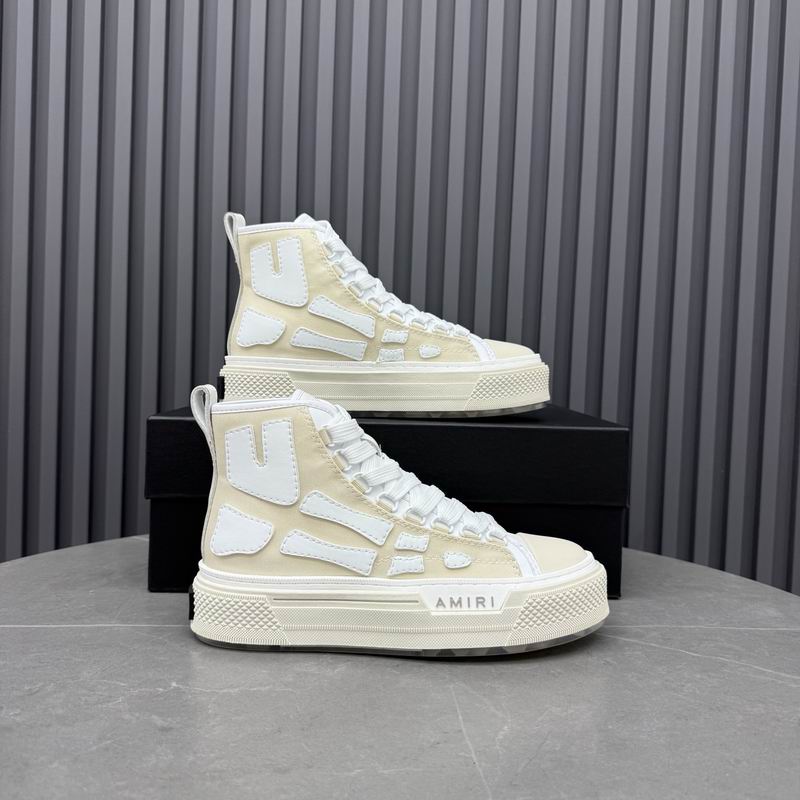 AMIRI Skeleton High-Top Sneakers - Cream & White