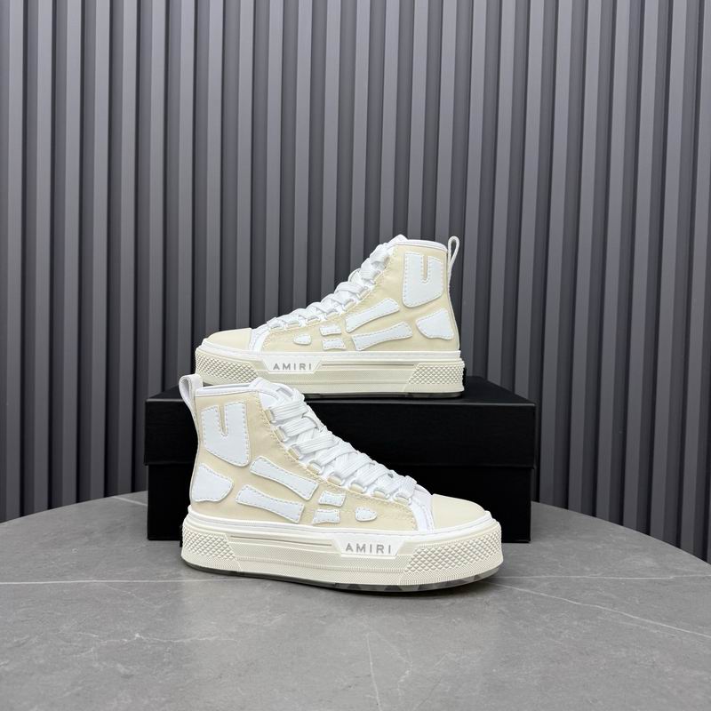 AMIRI Skeleton High-Top Sneakers - Cream & White