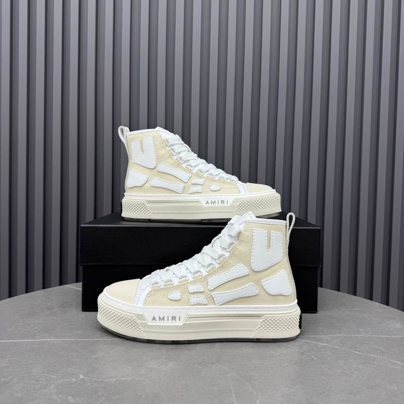 AMIRI Skeleton High-Top Sneakers - Cream & White