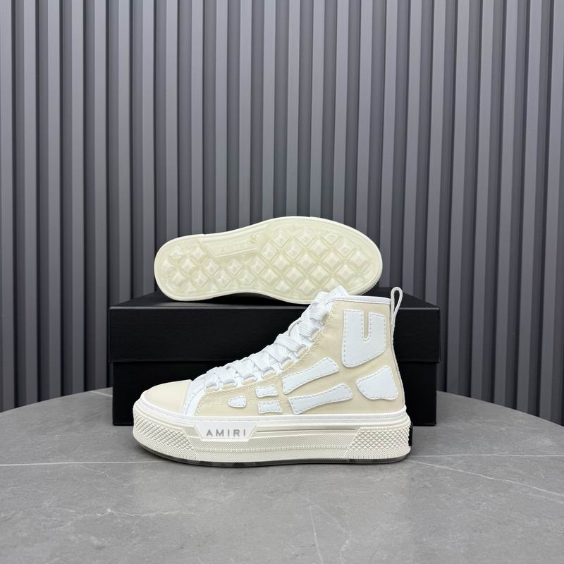 AMIRI Skeleton High-Top Sneakers - Cream & White