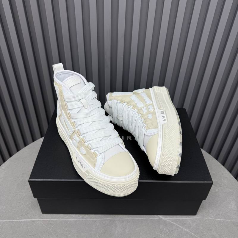 AMIRI Skeleton High-Top Sneakers - Cream & White