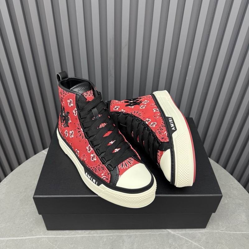 AMIRI Bandana Print High-Top Sneakers - Red & Black