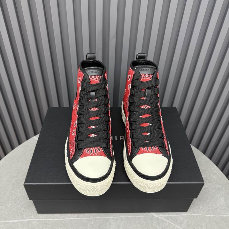 AMIRI Bandana Print High-Top Sneakers - Red & Black