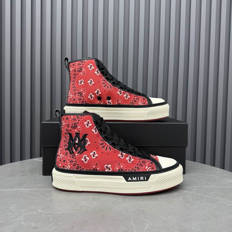 AMIRI Bandana Print High-Top Sneakers - Red & Black