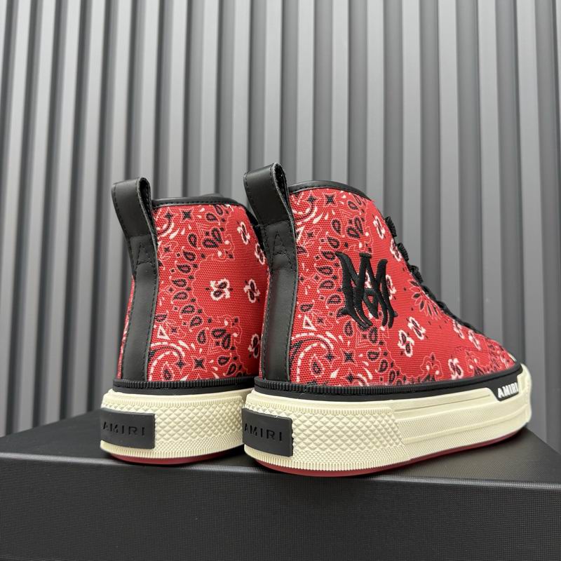 AMIRI Bandana Print High-Top Sneakers - Red & Black