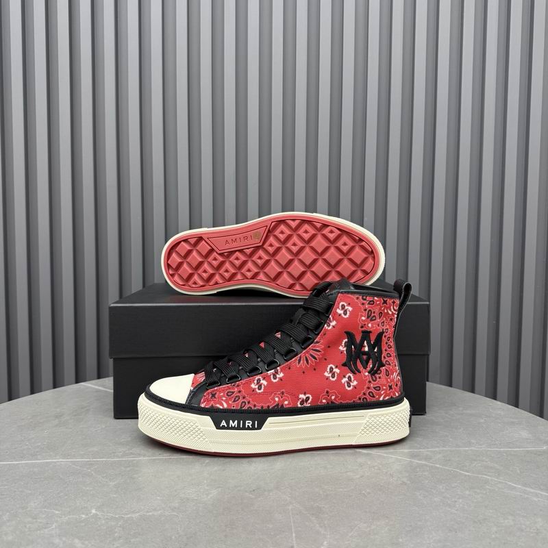 AMIRI Bandana Print High-Top Sneakers - Red & Black