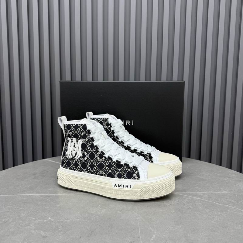 AMIRI Patterned High-Top Sneakers - Black & White