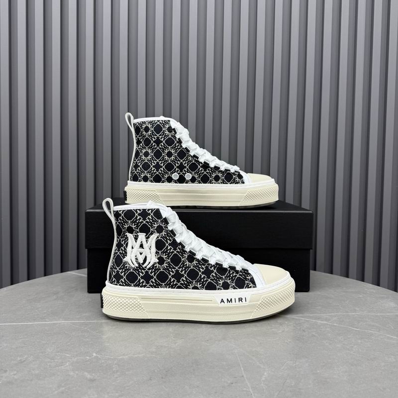 AMIRI Patterned High-Top Sneakers - Black & White