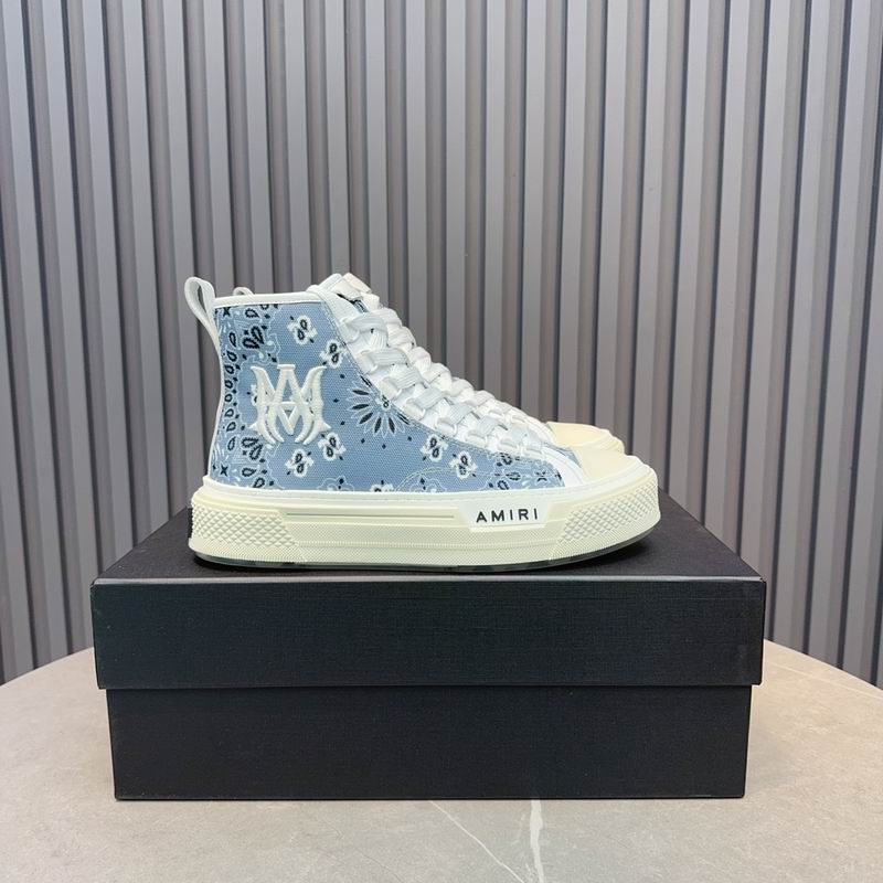 AMIRI Bandana Print High-Top Sneakers - Light Blue & White