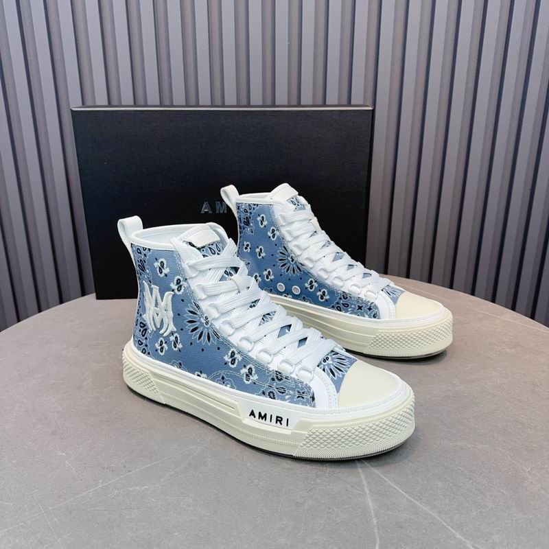 AMIRI Bandana Print High-Top Sneakers - Light Blue & White