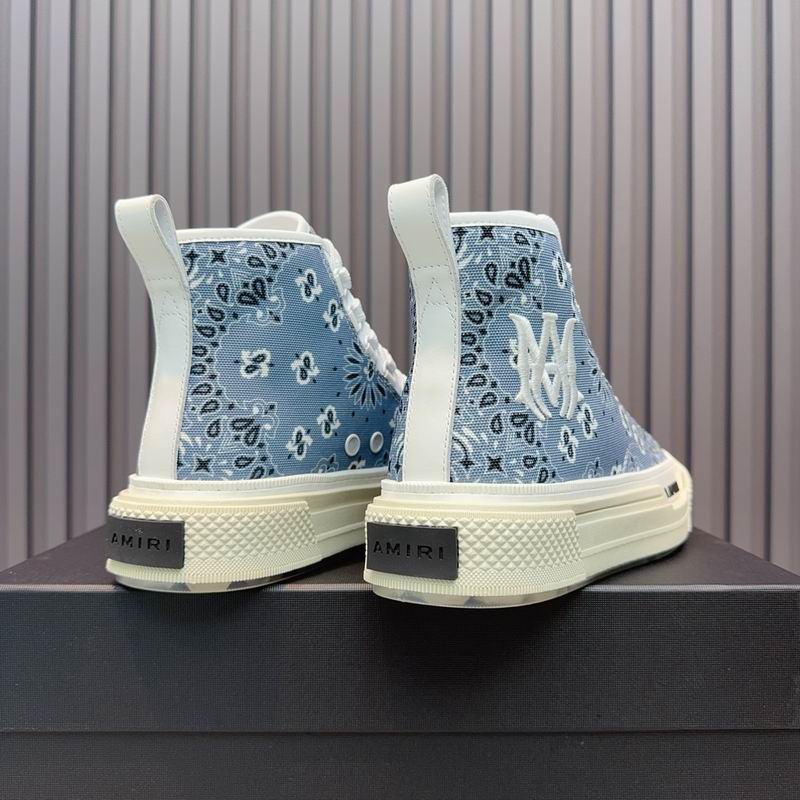 AMIRI Bandana Print High-Top Sneakers - Light Blue & White