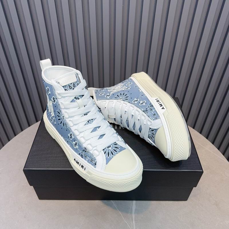 AMIRI Bandana Print High-Top Sneakers - Light Blue & White