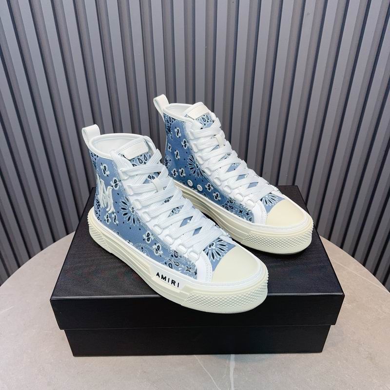 AMIRI Bandana Print High-Top Sneakers - Light Blue & White