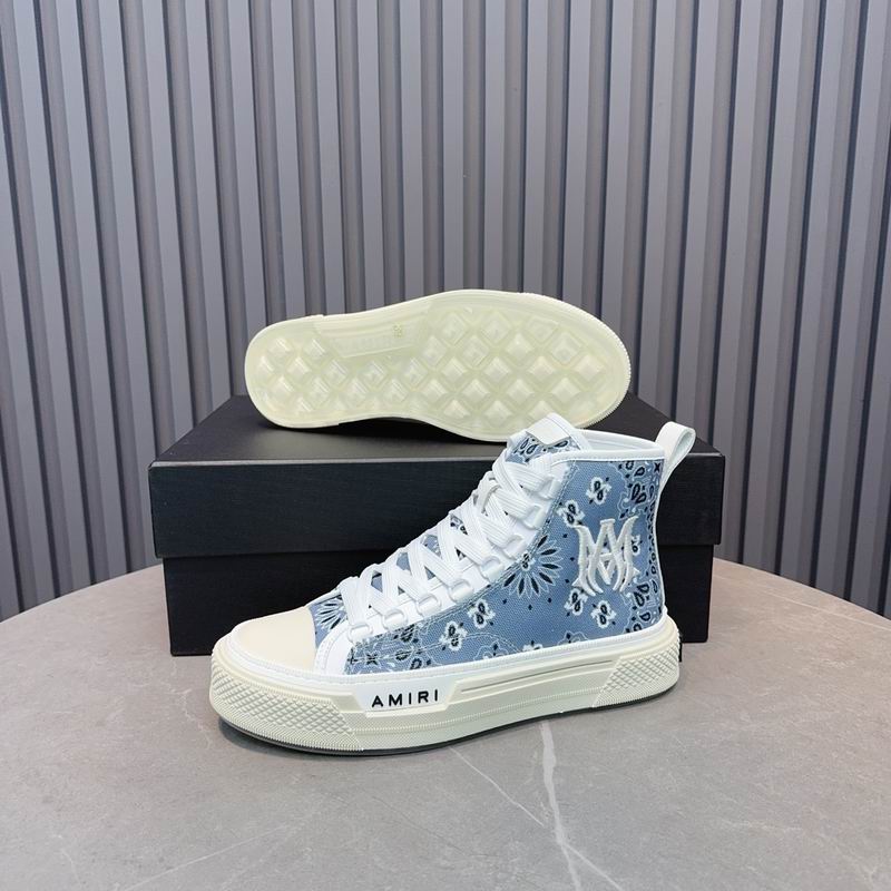 AMIRI Bandana Print High-Top Sneakers - Light Blue & White
