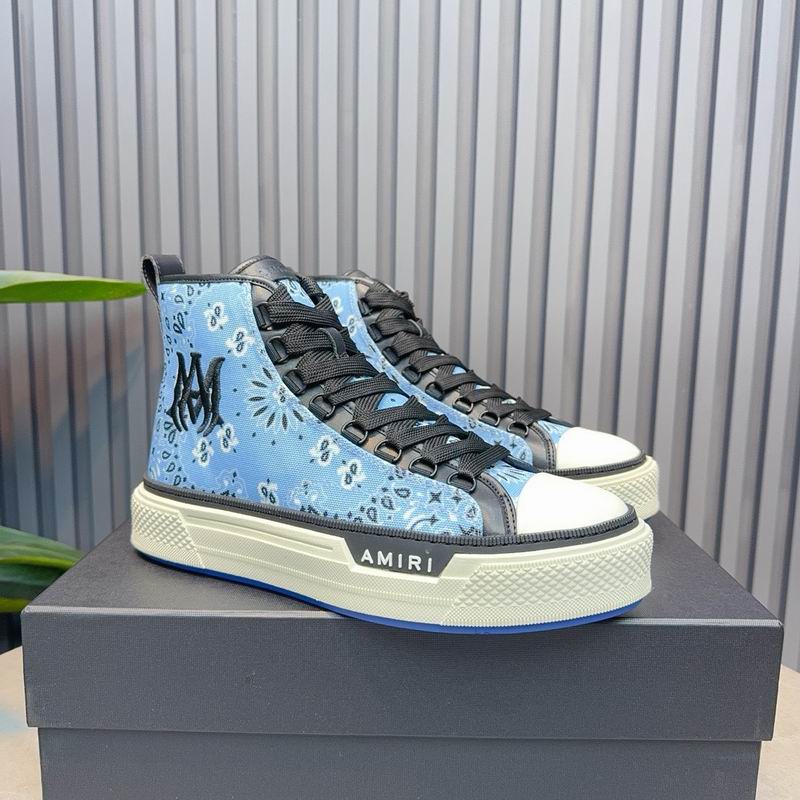 AMIRI Bandana Print High-Top Sneakers - Light Blue & Black