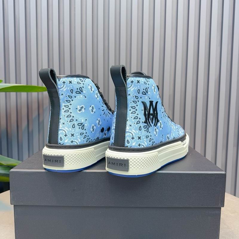 AMIRI Bandana Print High-Top Sneakers - Light Blue & Black