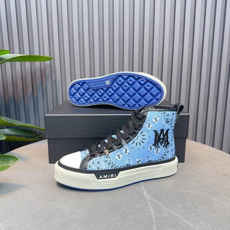 AMIRI Bandana Print High-Top Sneakers - Light Blue & Black