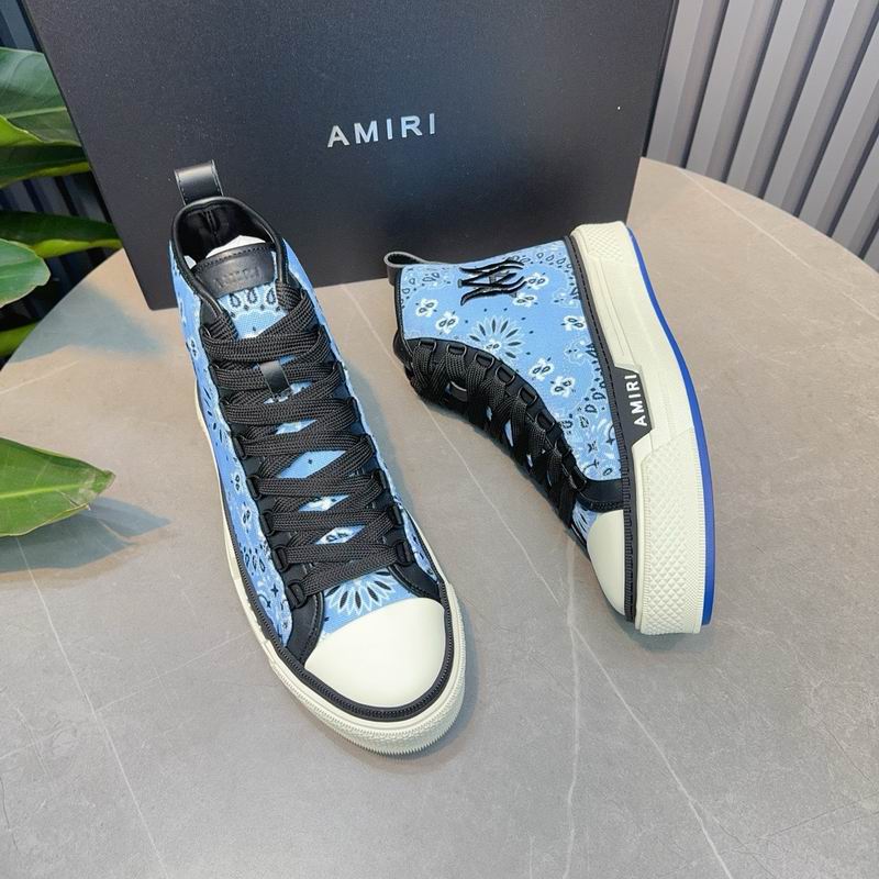 AMIRI Bandana Print High-Top Sneakers - Light Blue & Black