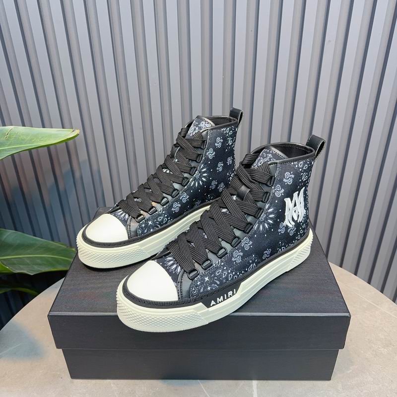 AMIRI Bandana Print High-Top Sneakers - Black & White