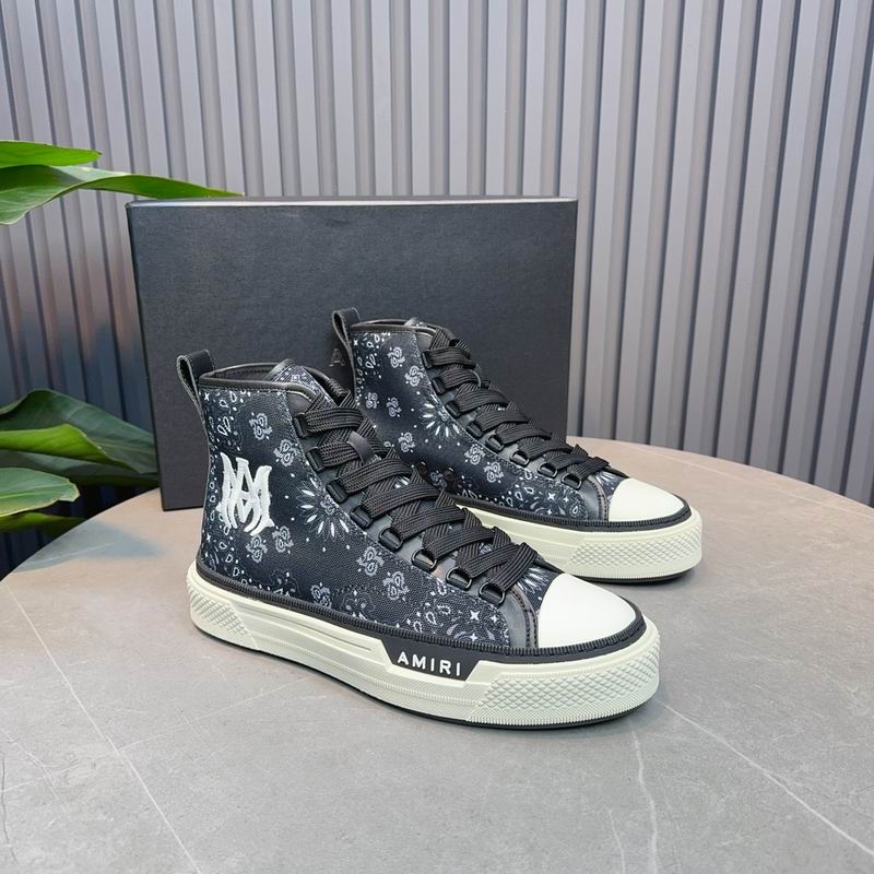 AMIRI Bandana Print High-Top Sneakers - Black & White