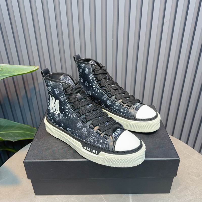 AMIRI Bandana Print High-Top Sneakers - Black & White