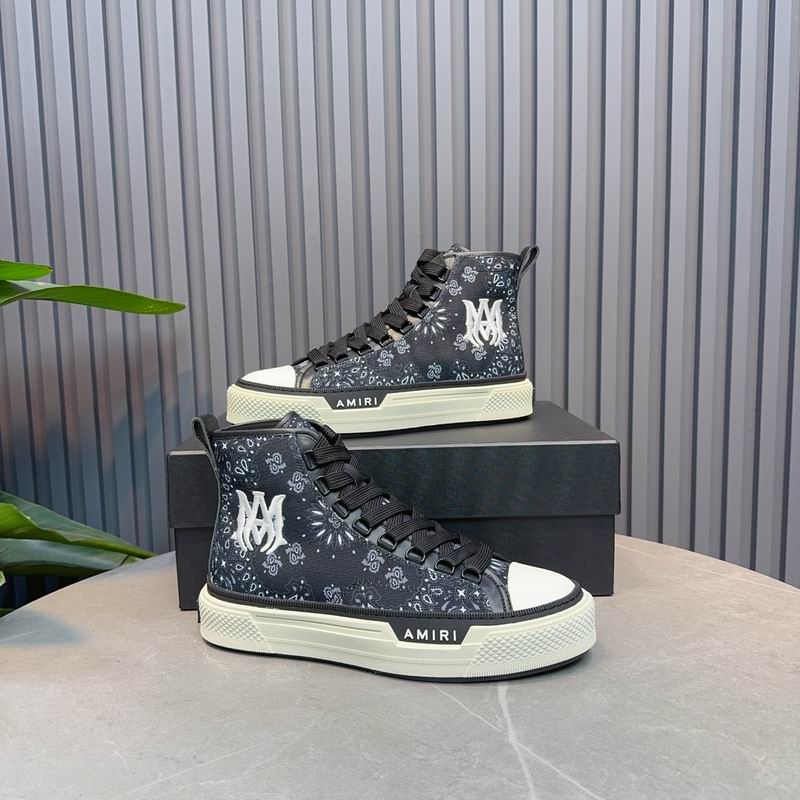 AMIRI Bandana Print High-Top Sneakers - Black & White