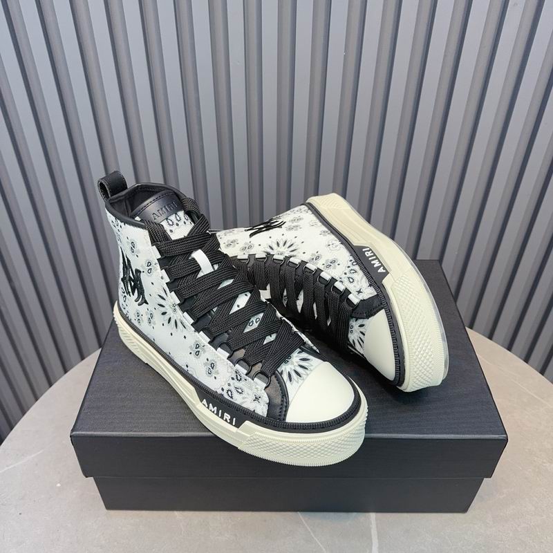AMIRI Bandana Print High-Top Sneakers - White & Black