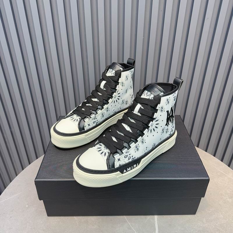 AMIRI Bandana Print High-Top Sneakers - White & Black
