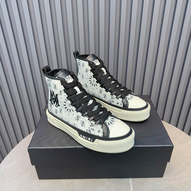 AMIRI Bandana Print High-Top Sneakers - White & Black