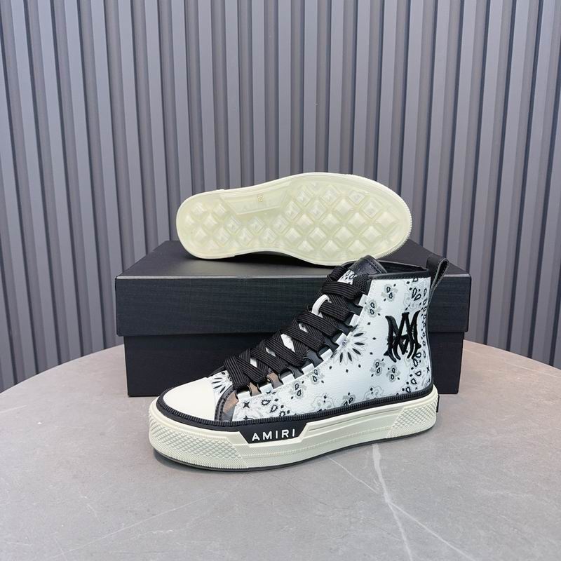 AMIRI Bandana Print High-Top Sneakers - White & Black