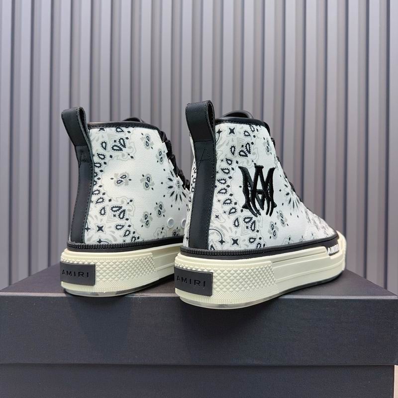 AMIRI Bandana Print High-Top Sneakers - White & Black