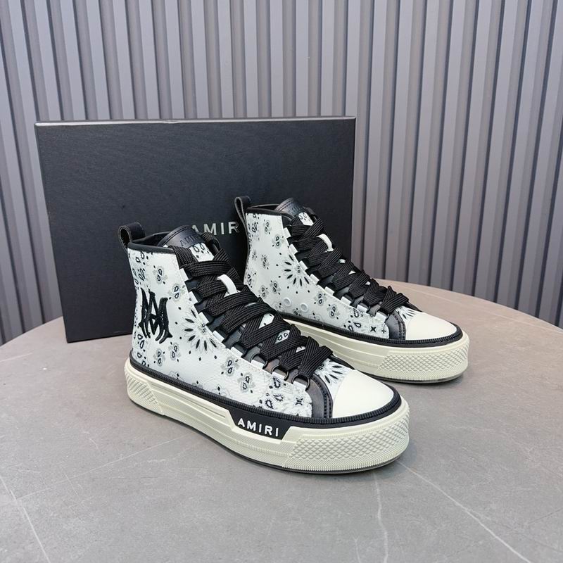 AMIRI Bandana Print High-Top Sneakers - White & Black