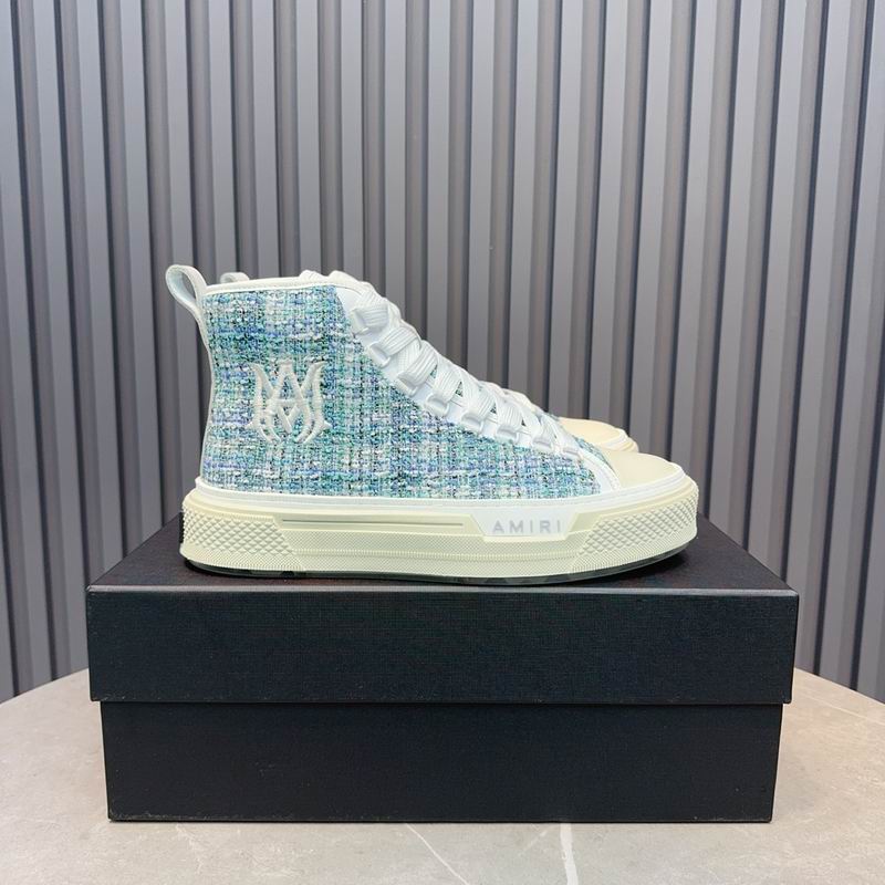 AMIRI Textured High-Top Sneakers - Light Blue & White