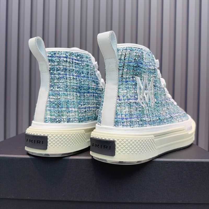 AMIRI Textured High-Top Sneakers - Light Blue & White