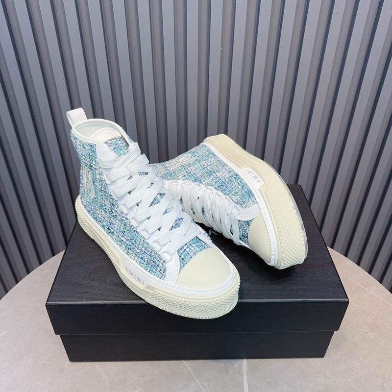 AMIRI Textured High-Top Sneakers - Light Blue & White
