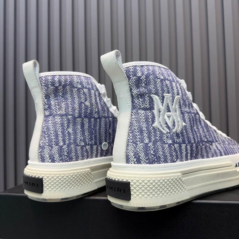 AMIRI Textured Logo High-Top Sneakers - Lavender & White